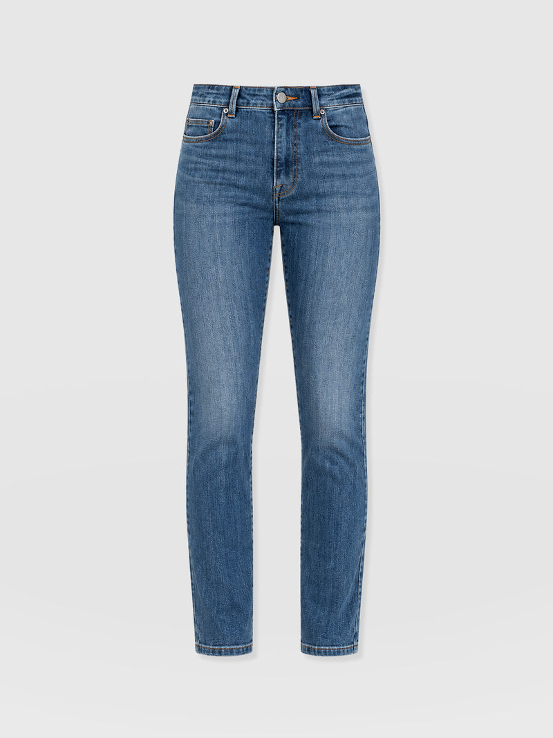 Emma Straight Leg Jean - Mid Blue