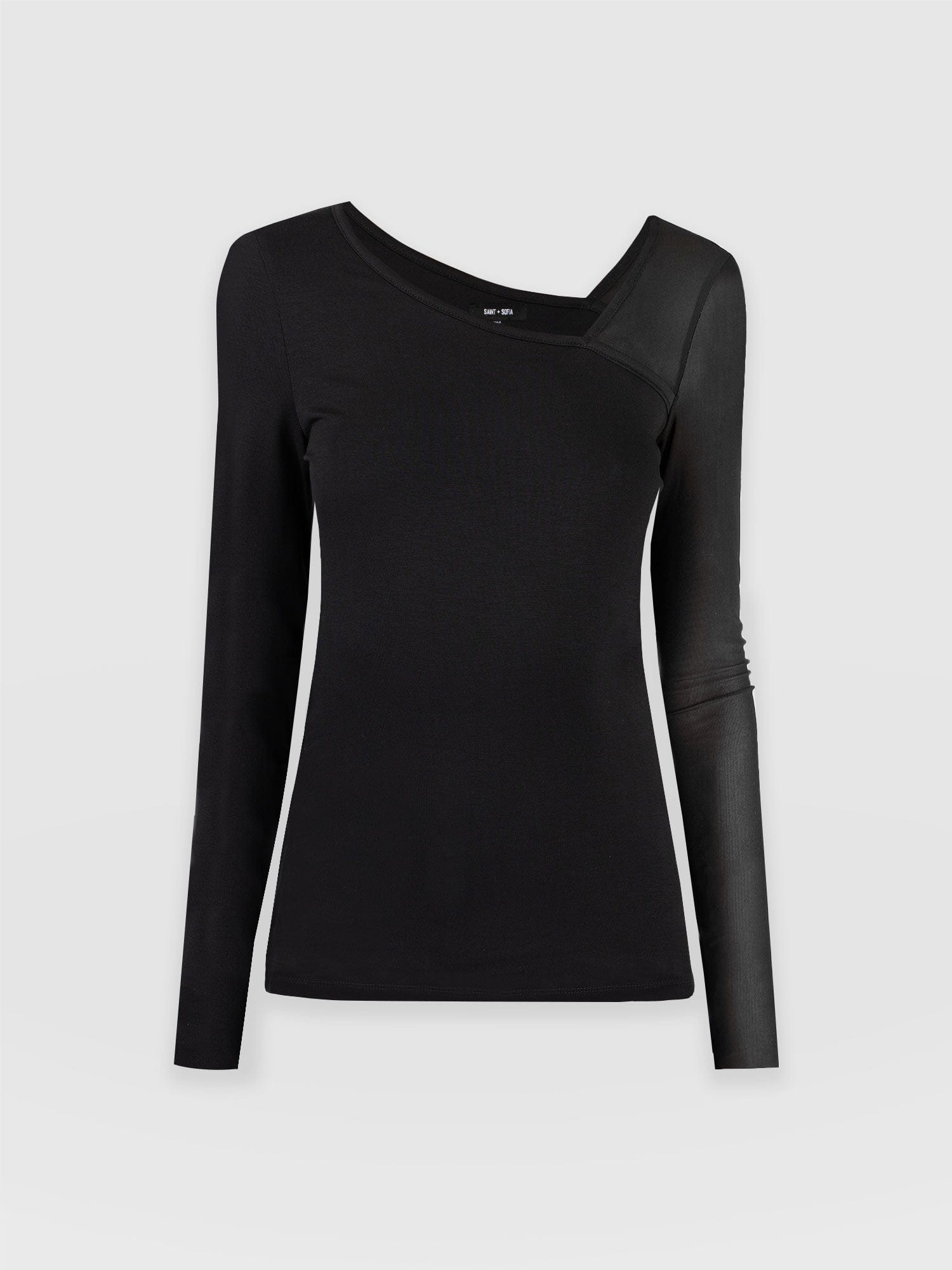 Aimee Cut Out Long Sleeve Tee Black - Women's T-Shirts | Saint + Sofia® EU