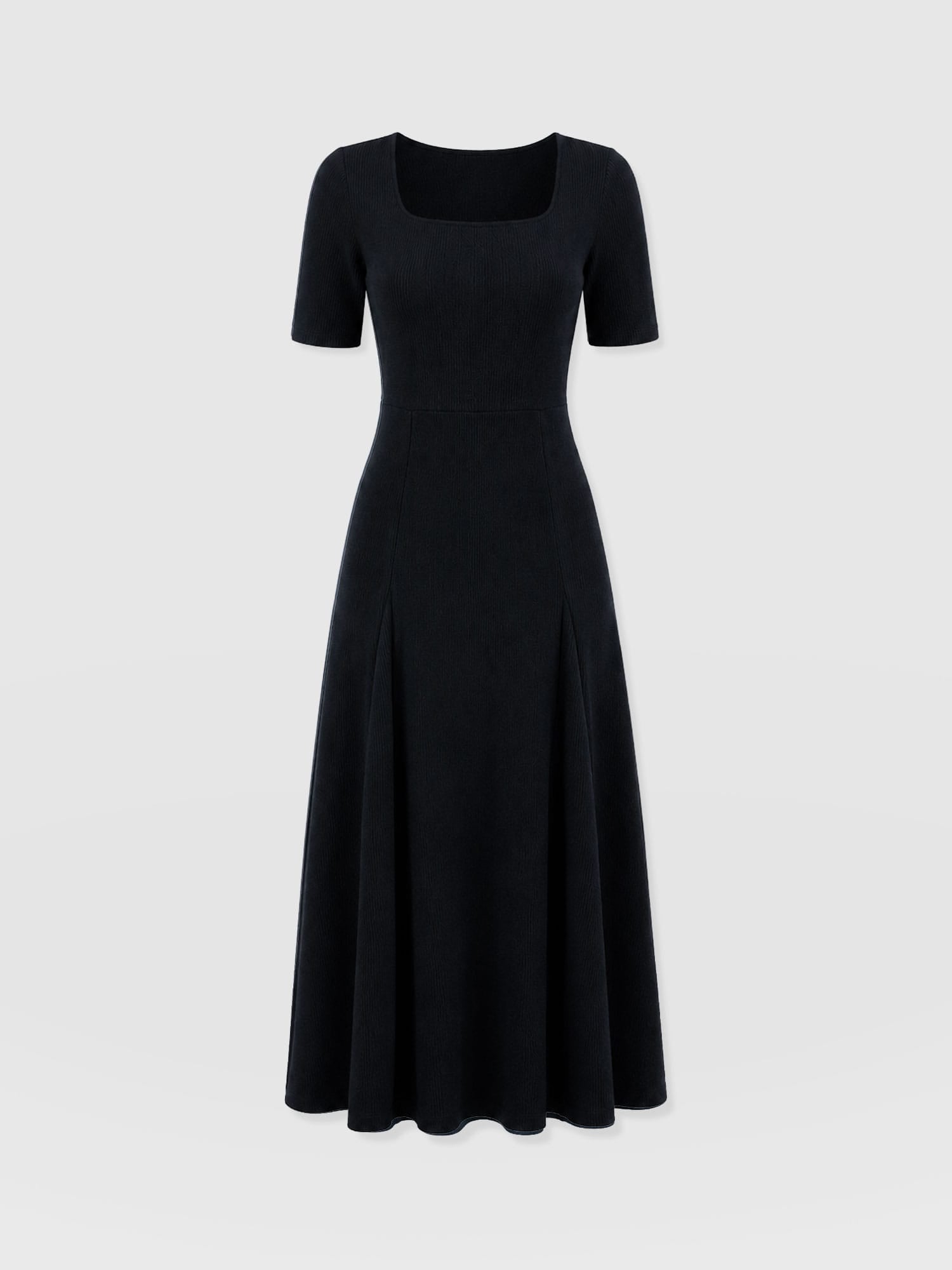 Akia Short Sleeve Dress - Black Textured - Women's Dresss | Saint and Sofia® EU