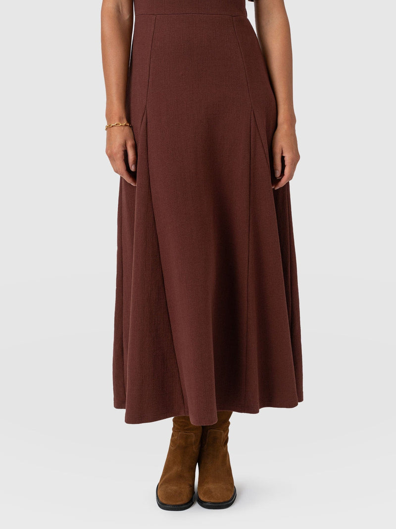 Akia Short Sleeve Dress - Maroon Textured - Women's Dresses | Saint + Sofia® EU