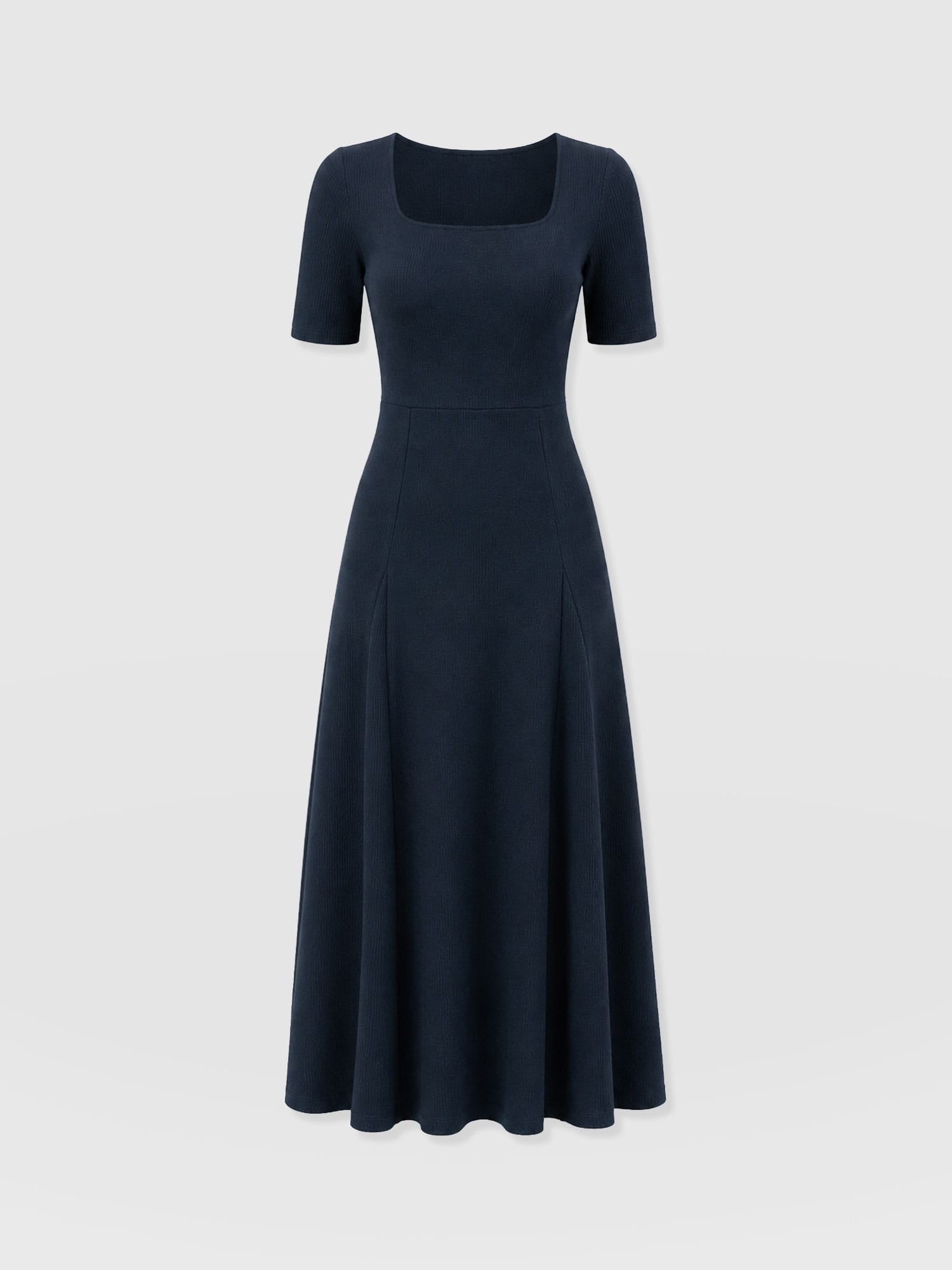 Akia Short Sleeve Dress - Navy Textured - Women's Dresses | Saint and Sofia® EU