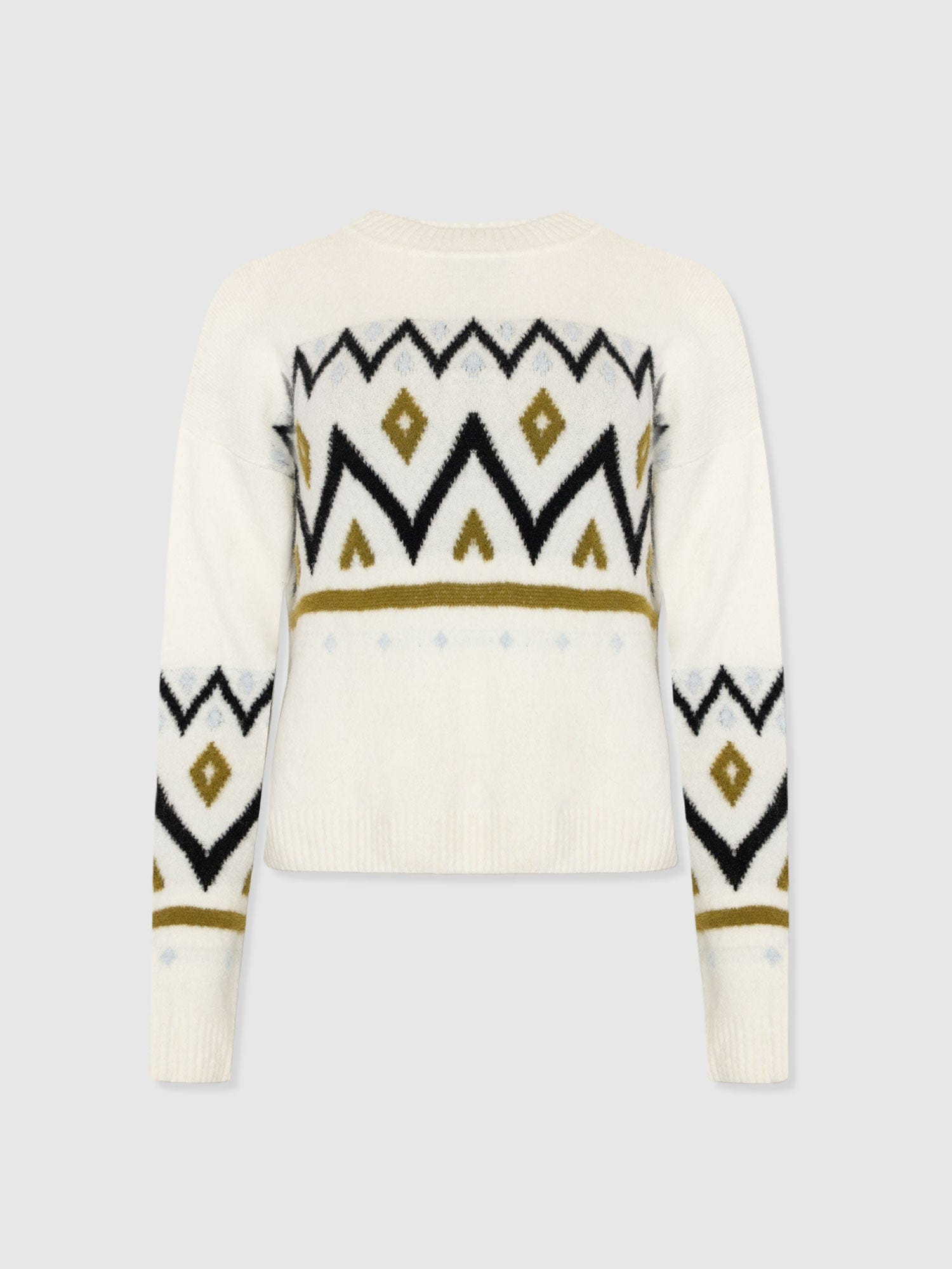 Allana Fairisle Jumper - White - Women's Jumpers | Saint + Sofia® EU