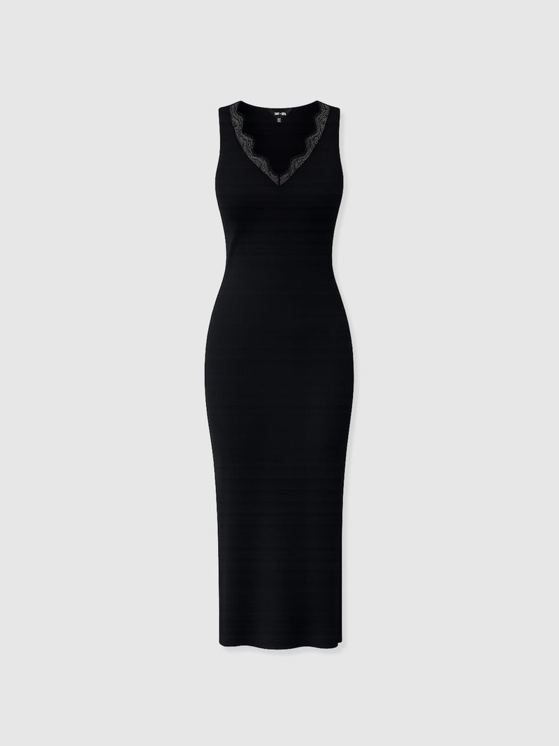 Andie Sleeveless V Neck Dress - Black Lace - Women's Dresses | Saint + Sofia® EU
