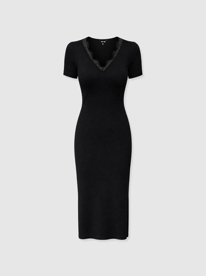 Andie V Neck Dress - Black Lace - Women's Dresses | Saint + Sofia® EU