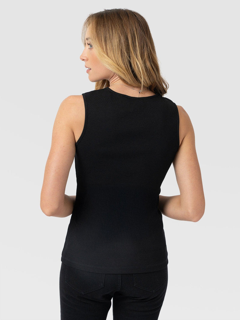 Andie V Neck Vest - Black Lace - Women's T-shirts | Saint + Sofia® EU