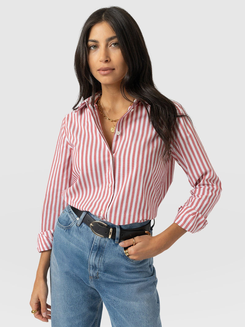 Anneliese Shirt - Red Stripe - Women's Blouses | Saint + Sofia® EU