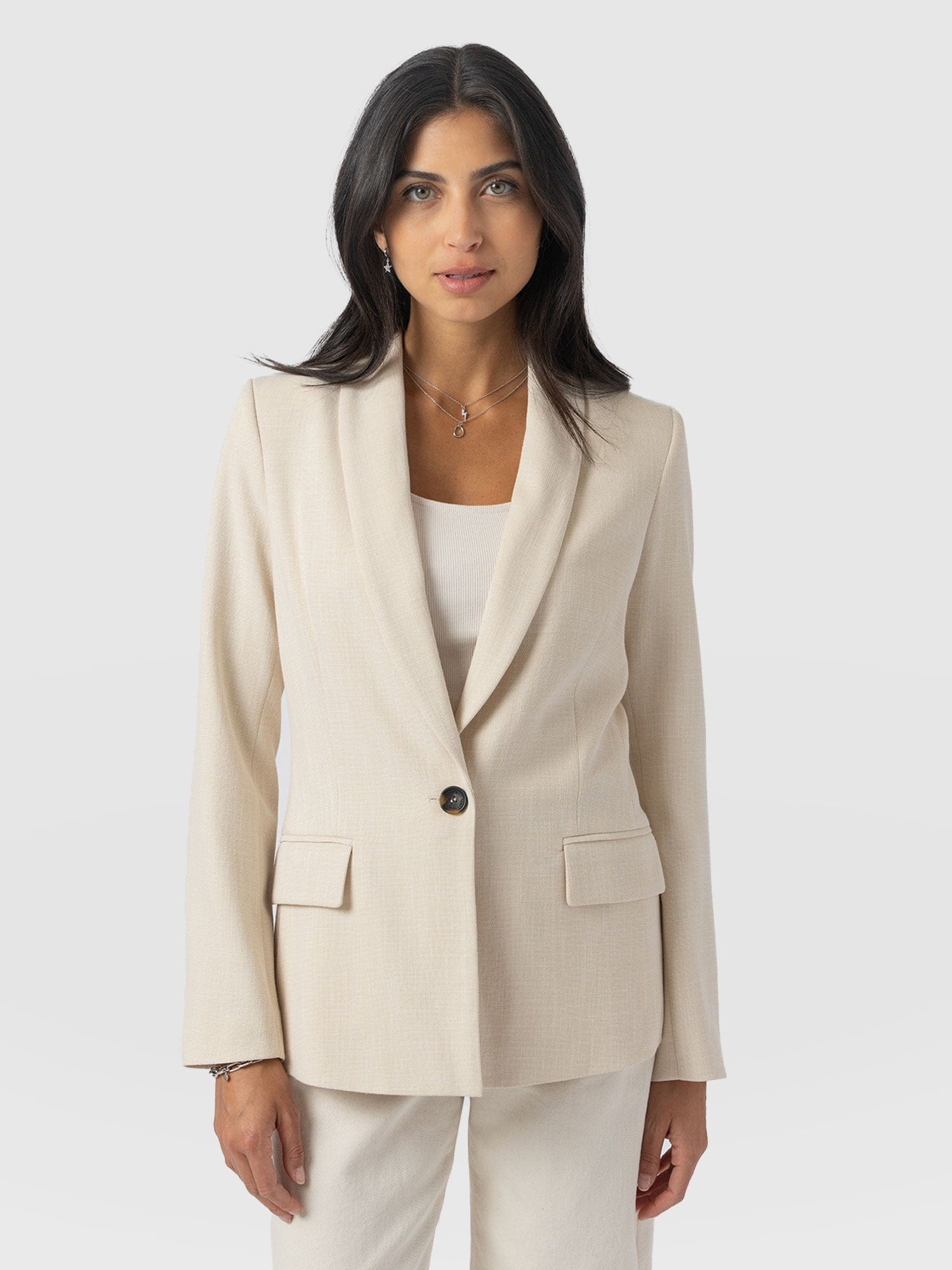 Argent Blazer - Cream - Women's Jackets | Saint + Sofia® EU
