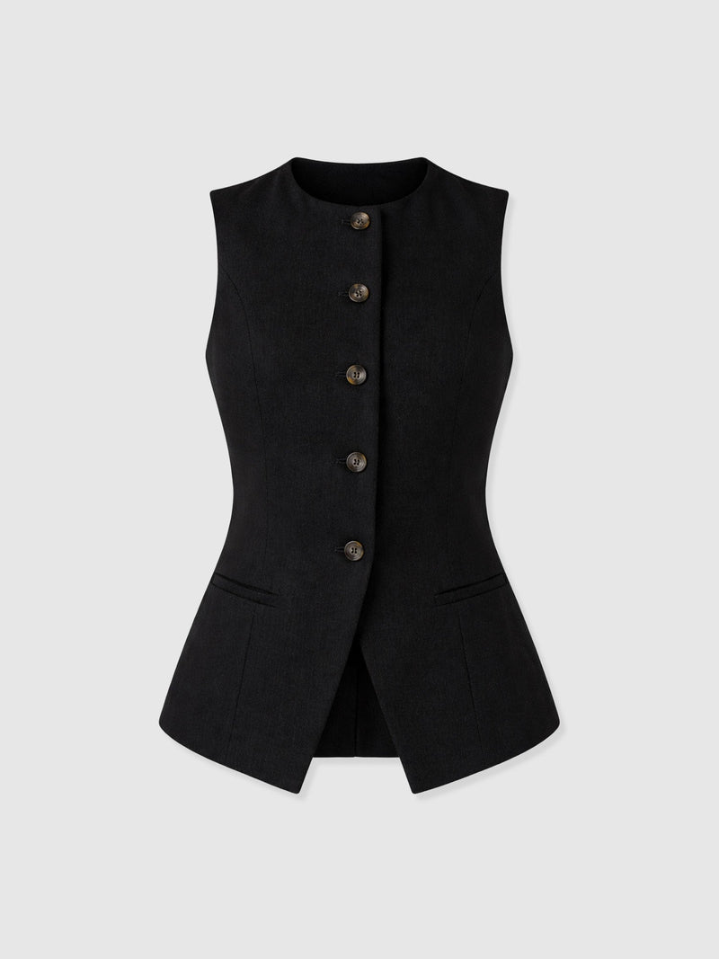 Argent Waistcoat - Black - Women's Jackets | Saint + Sofia® EU