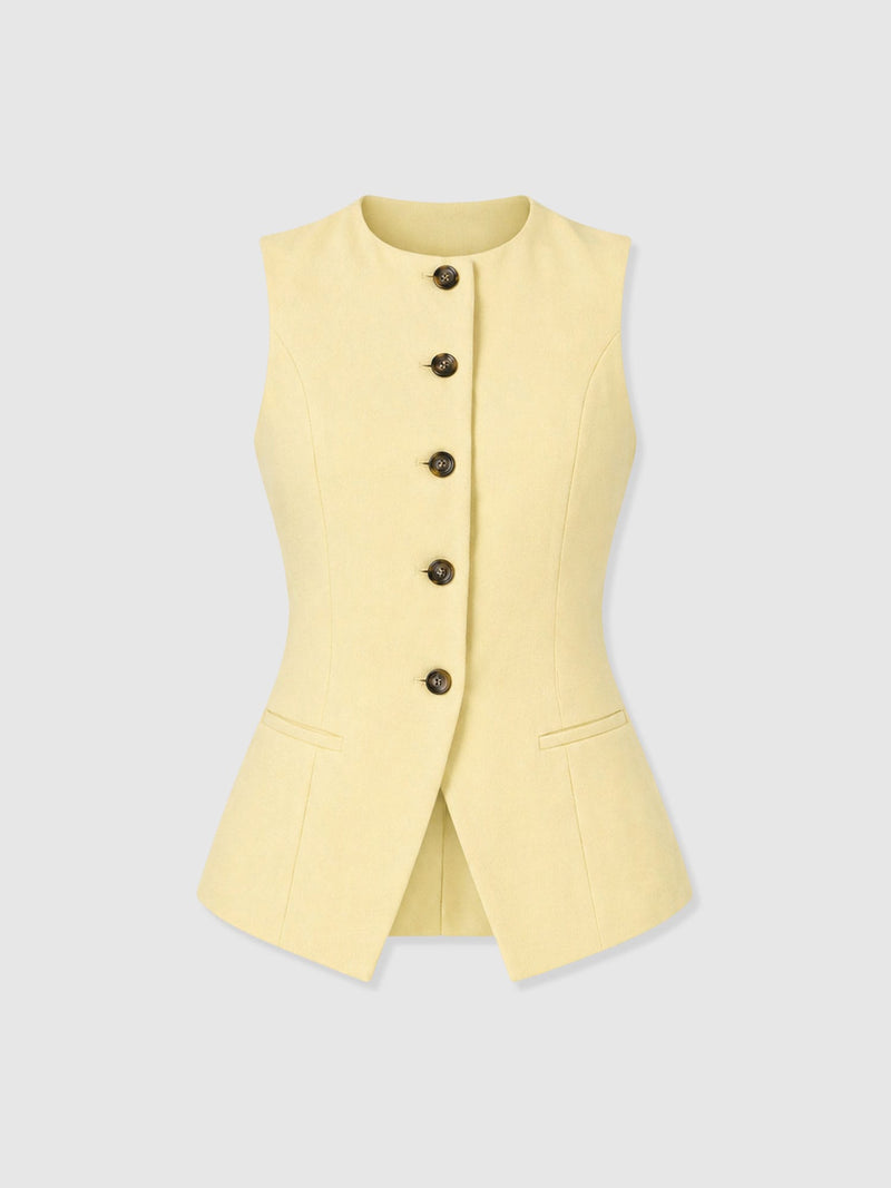 Argent Waistcoat - Butter Yellow - Women's Jackets | Saint + Sofia® EU