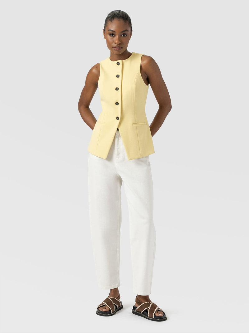 Argent Waistcoat - Butter Yellow - Women's Jackets | Saint + Sofia® EU
