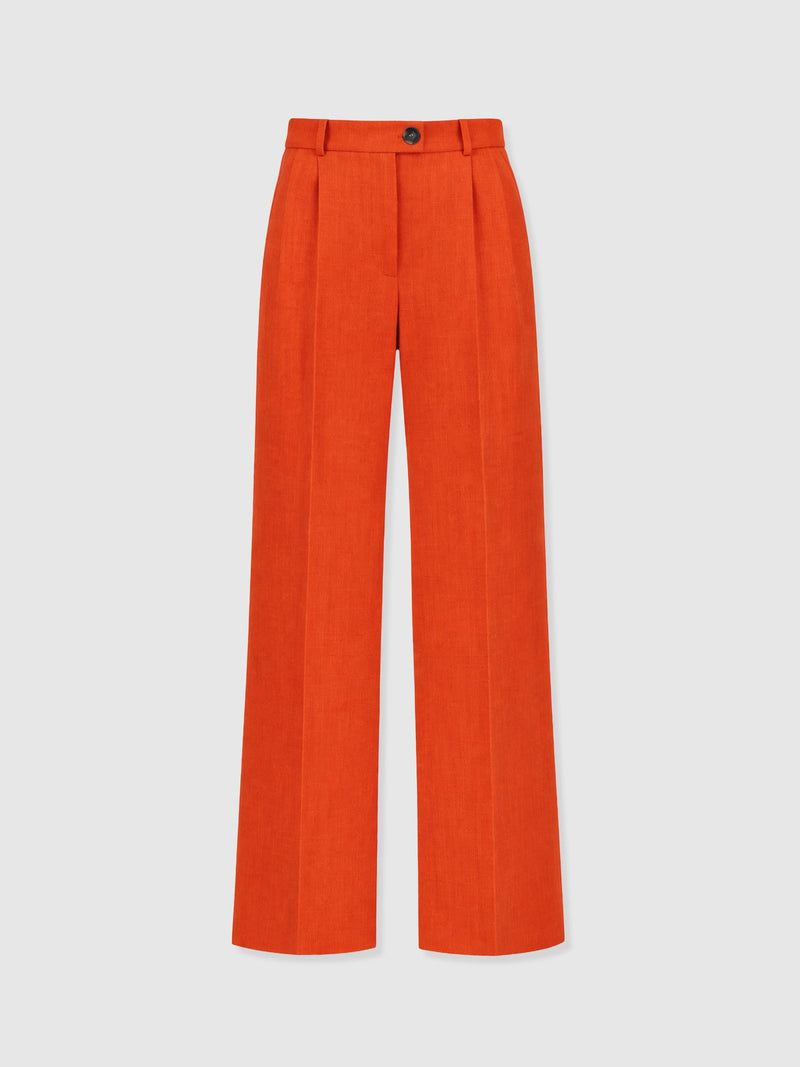 Argent Wide Leg Pant - Burnt Orange - Women's Trousers | Saint and Sofia® EU