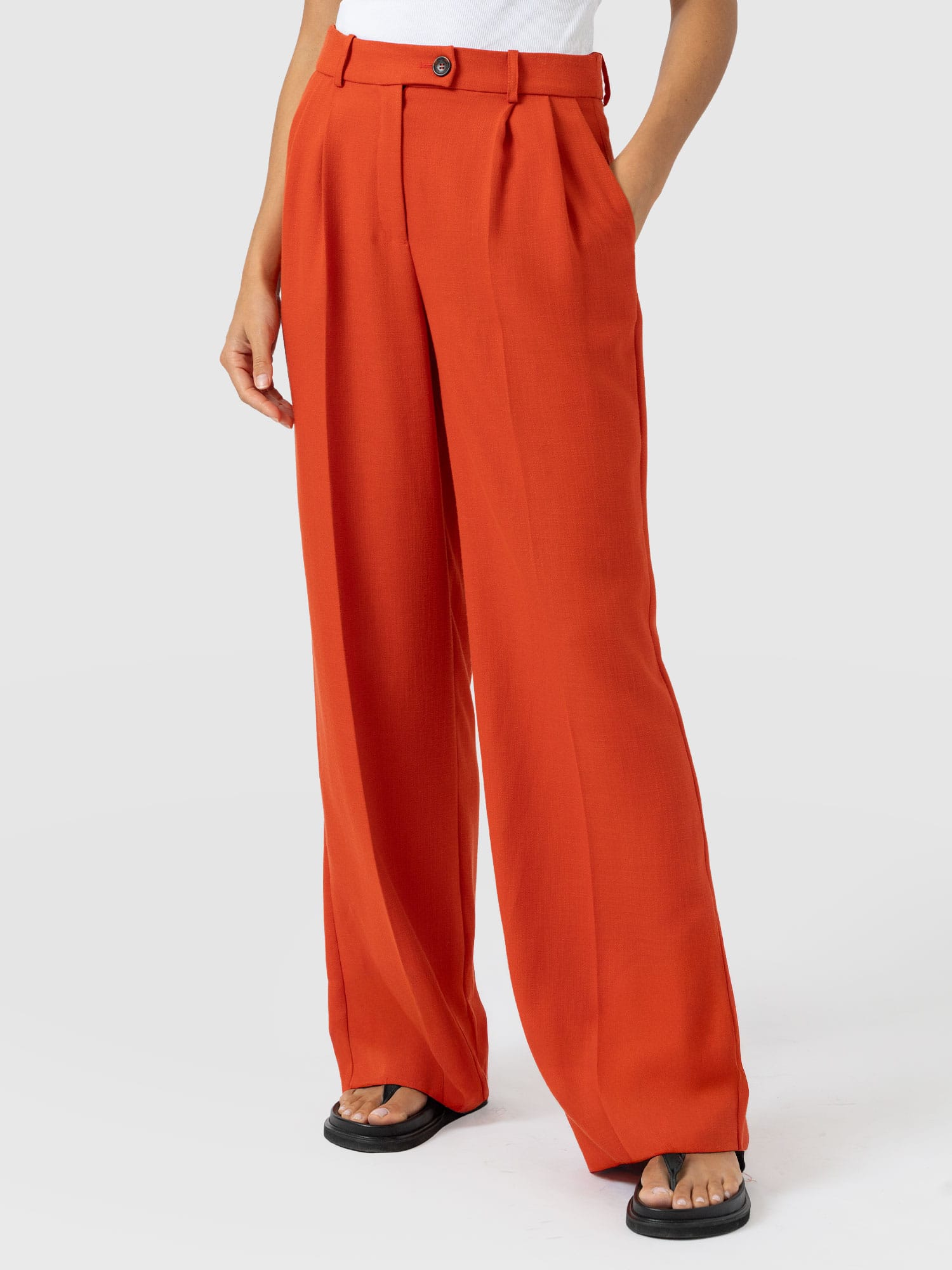 Argent Wide Leg Pant - Burnt Orange - Women's Trousers | Saint and Sofia® EU