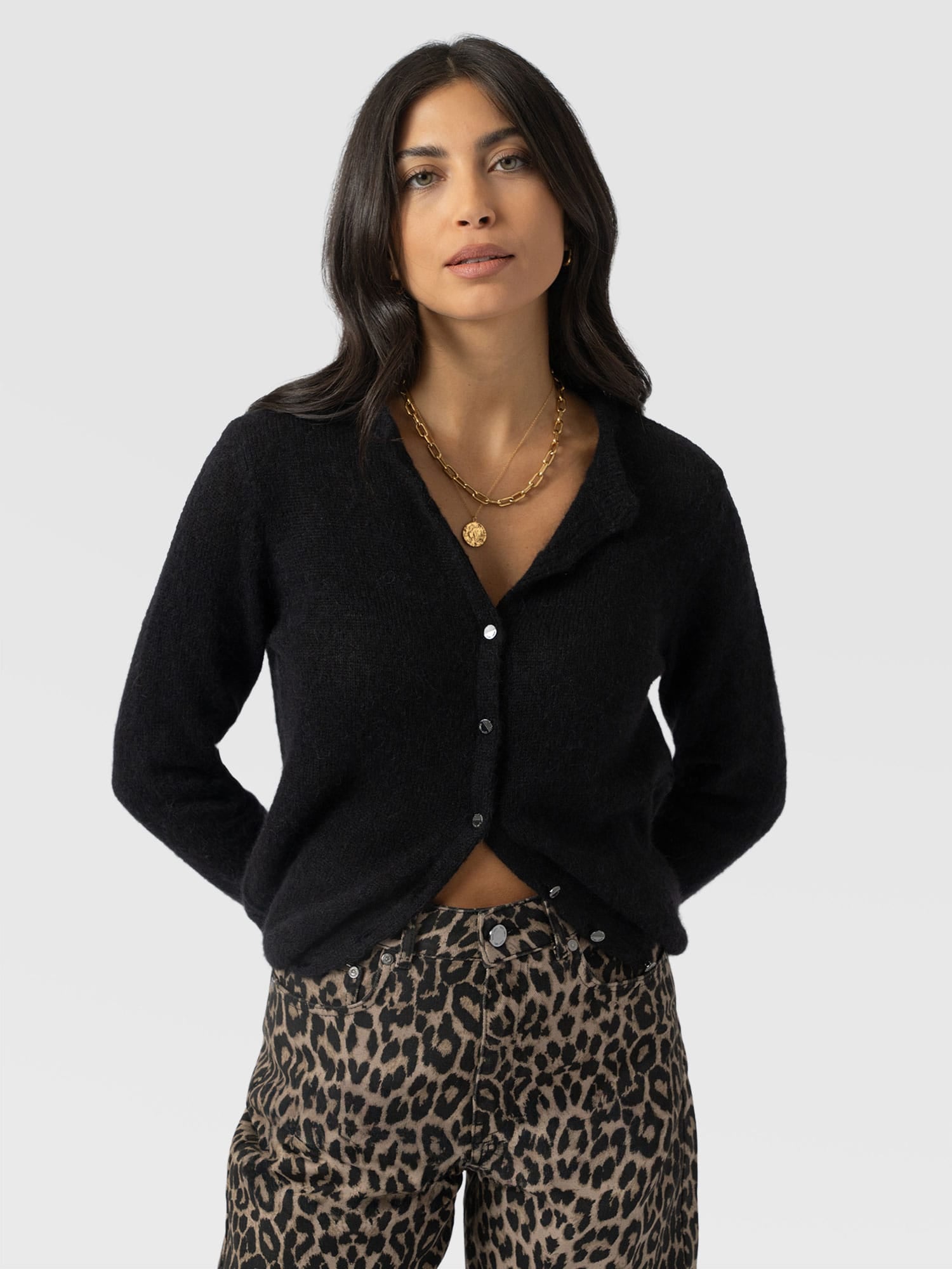 Ariella Cardigan - Black - Women's Jumpers | Saint and Sofia® EU