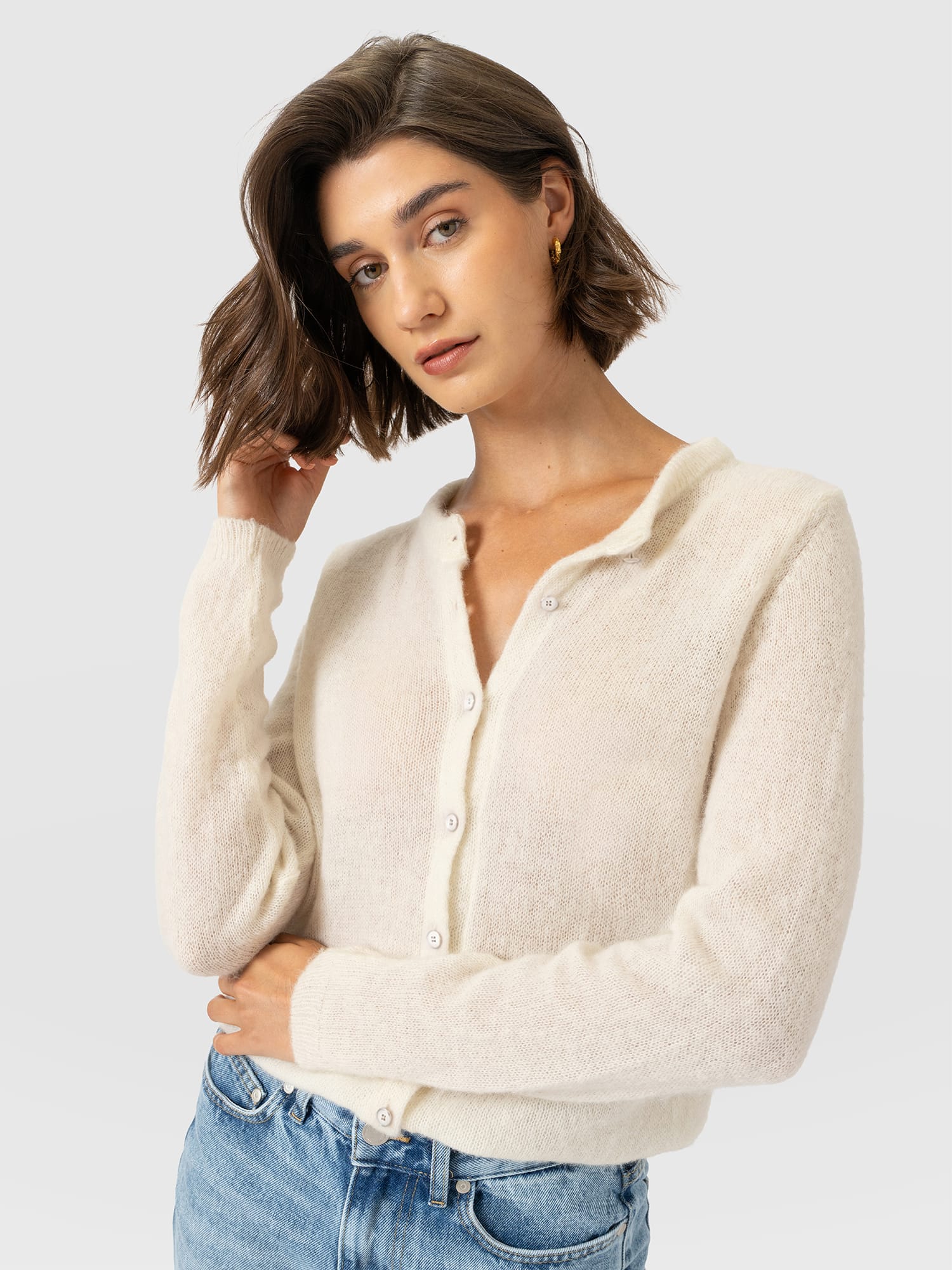 Ariella Cardigan - Cream - Women's Jumpers | Saint and Sofia® EU