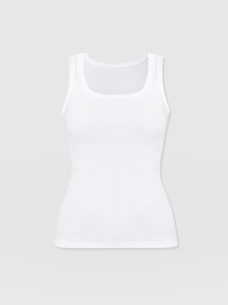 Asher Scoop Neck Vest White - Women's Vests | Saint and Sofia® EU
