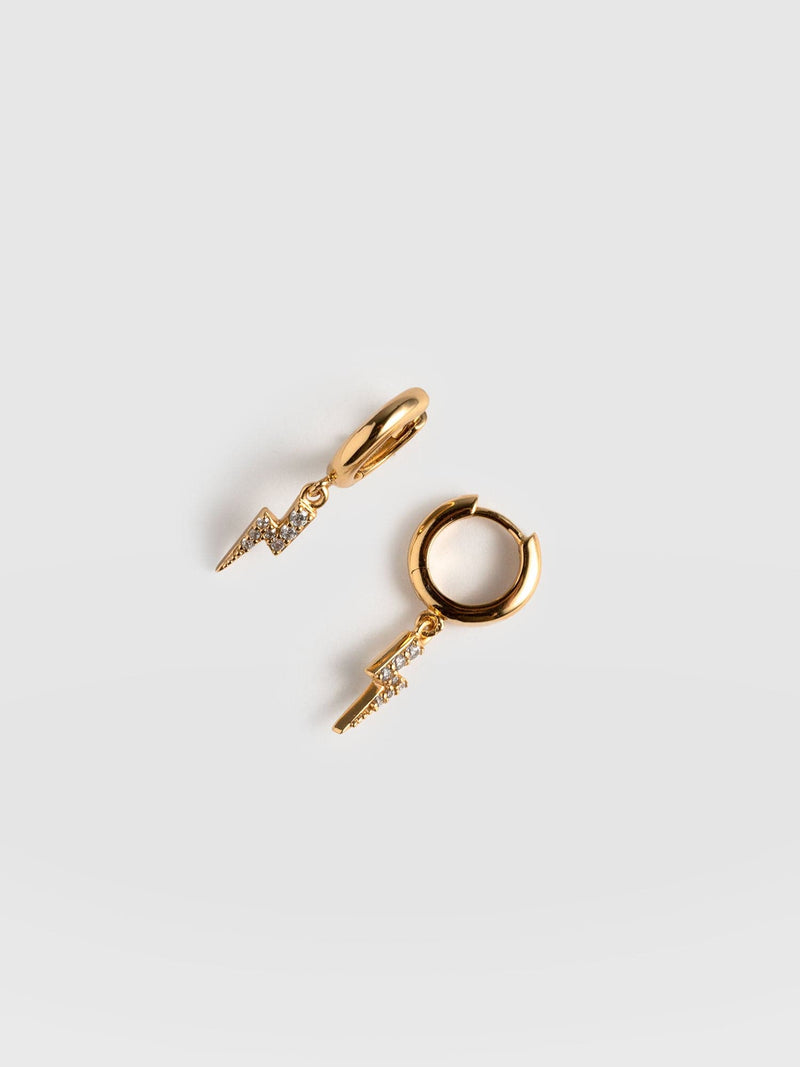 Astral Lightning Charm Drop Earrings Gold - Women's Jewellery | Saint + Sofia® EU