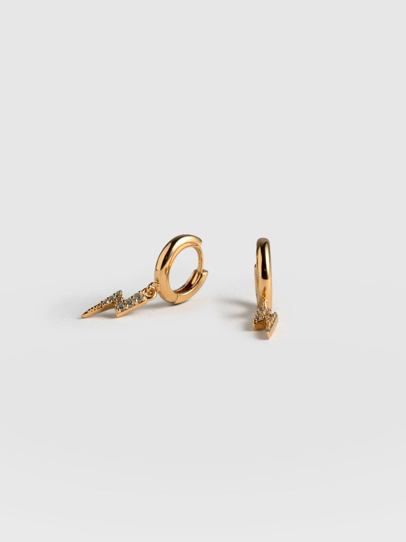 Astral Lightning Charm Drop Earrings Gold - Women's Jewellery | Saint + Sofia® EU