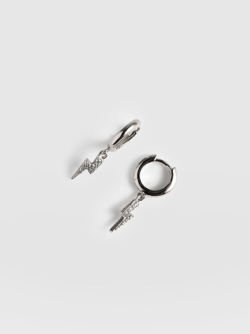 Astral Lightning Charm Drop Earrings Silver - Women's Jewellery | Saint + Sofia® EU