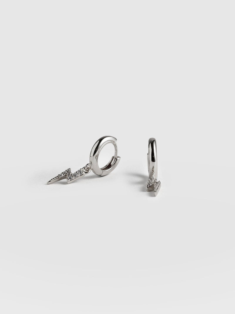 Astral Lightning Charm Drop Earrings Silver - Women's Jewellery | Saint + Sofia® EU