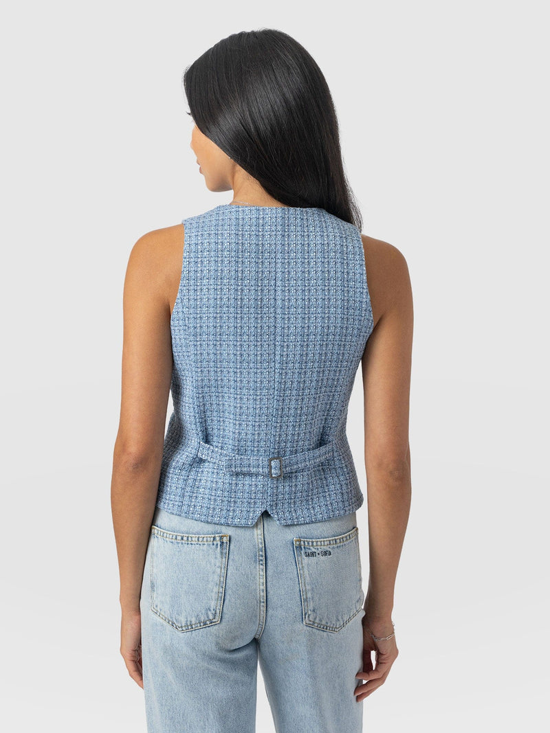 Astrid Waistcoat Pale Blue - Women's Blazers | Saint + Sofia® EU