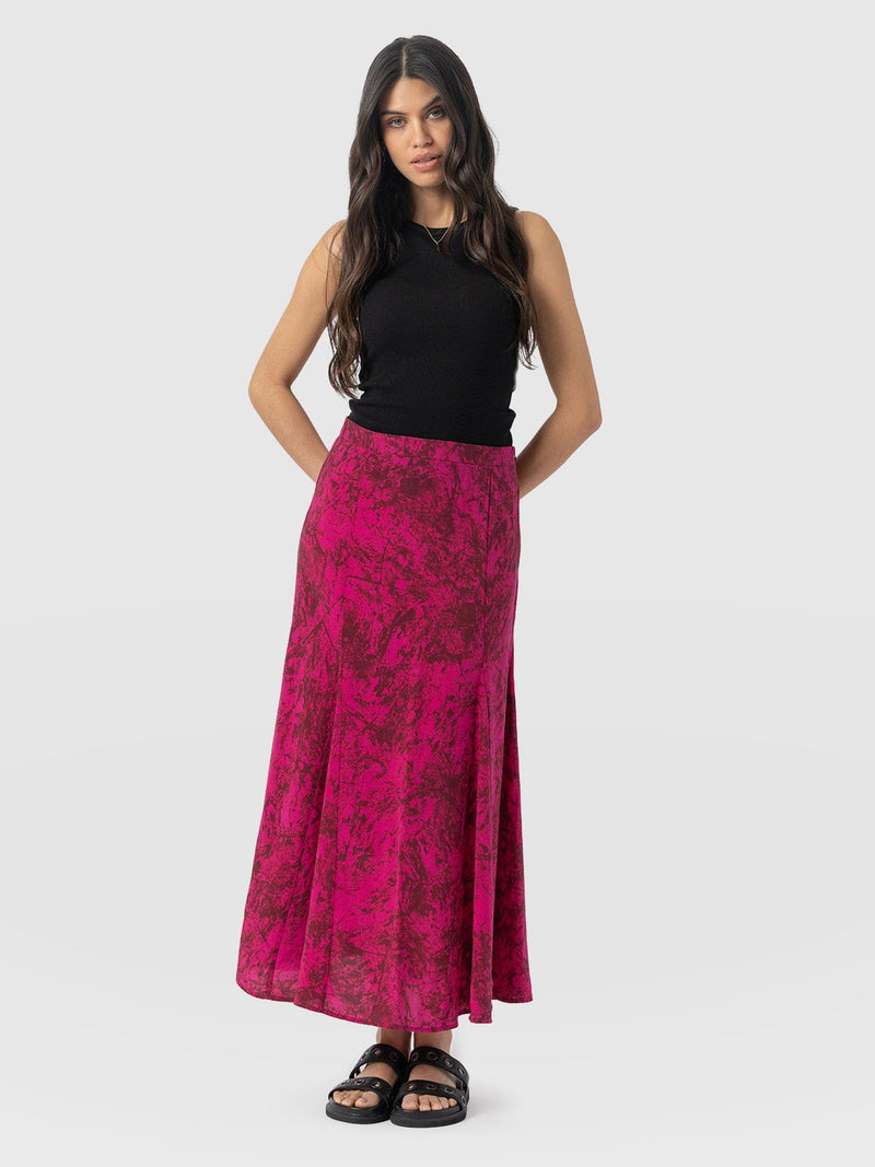 Audrey Skirt Pink Marble - Women's Skirts | Saint + Sofia® EU