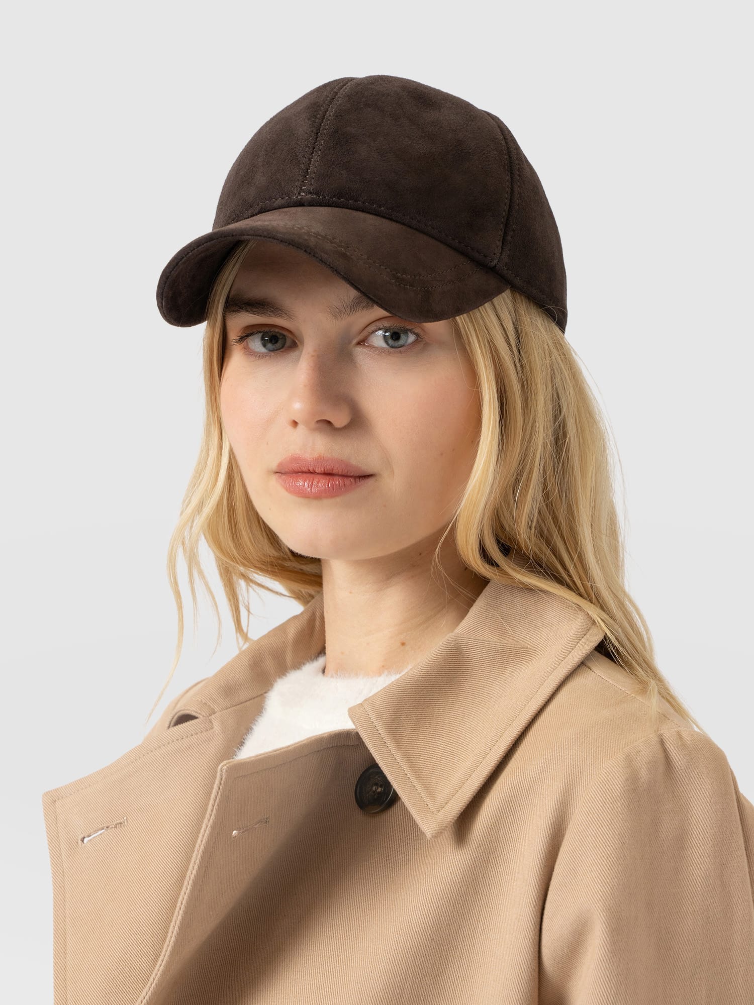 Avalon Baseball Cap - Chocolate Suede - Women's Scarves | Saint and Sofia® EU