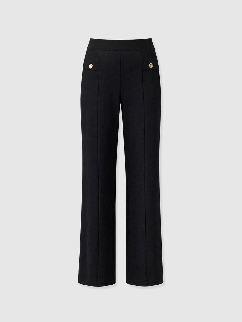 Averie Wide Leg Pant - Black Molten - Women's Trousers | Saint + Sofia® EU