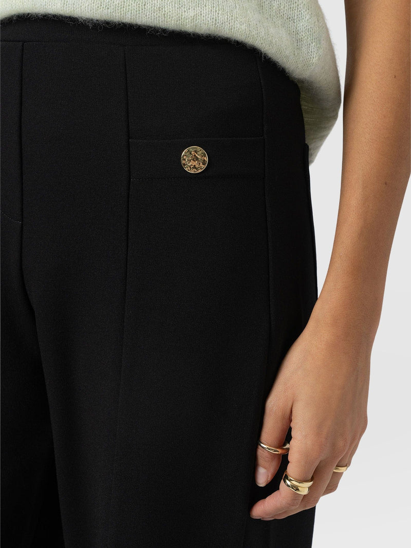 Averie Wide Leg Pant - Black Molten - Women's Trousers | Saint + Sofia® EU