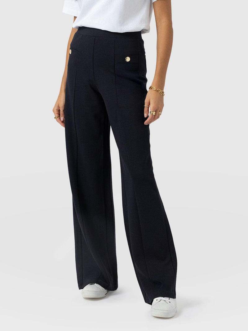 Averie Wide Leg Pant - Navy - Women's Trousers | Saint + Sofia® EU