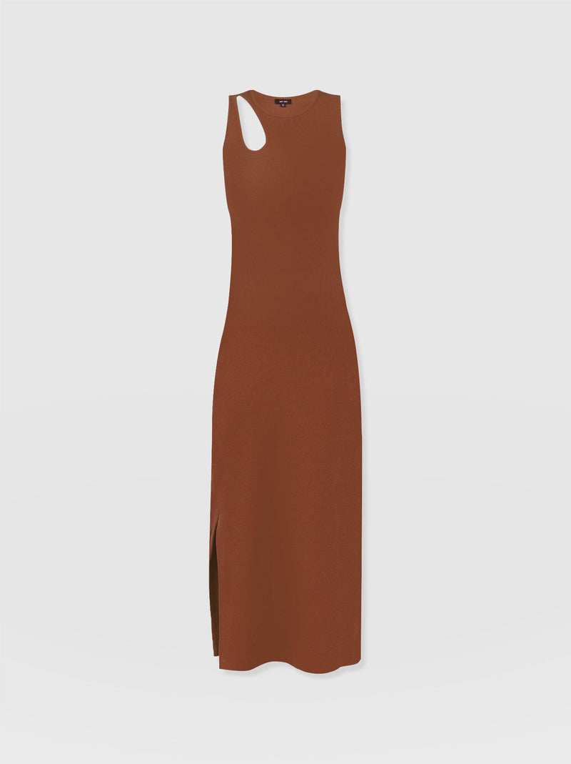 Axel Cut Out Dress - Russet Brown - Women's Dresss | Saint + Sofia® EU