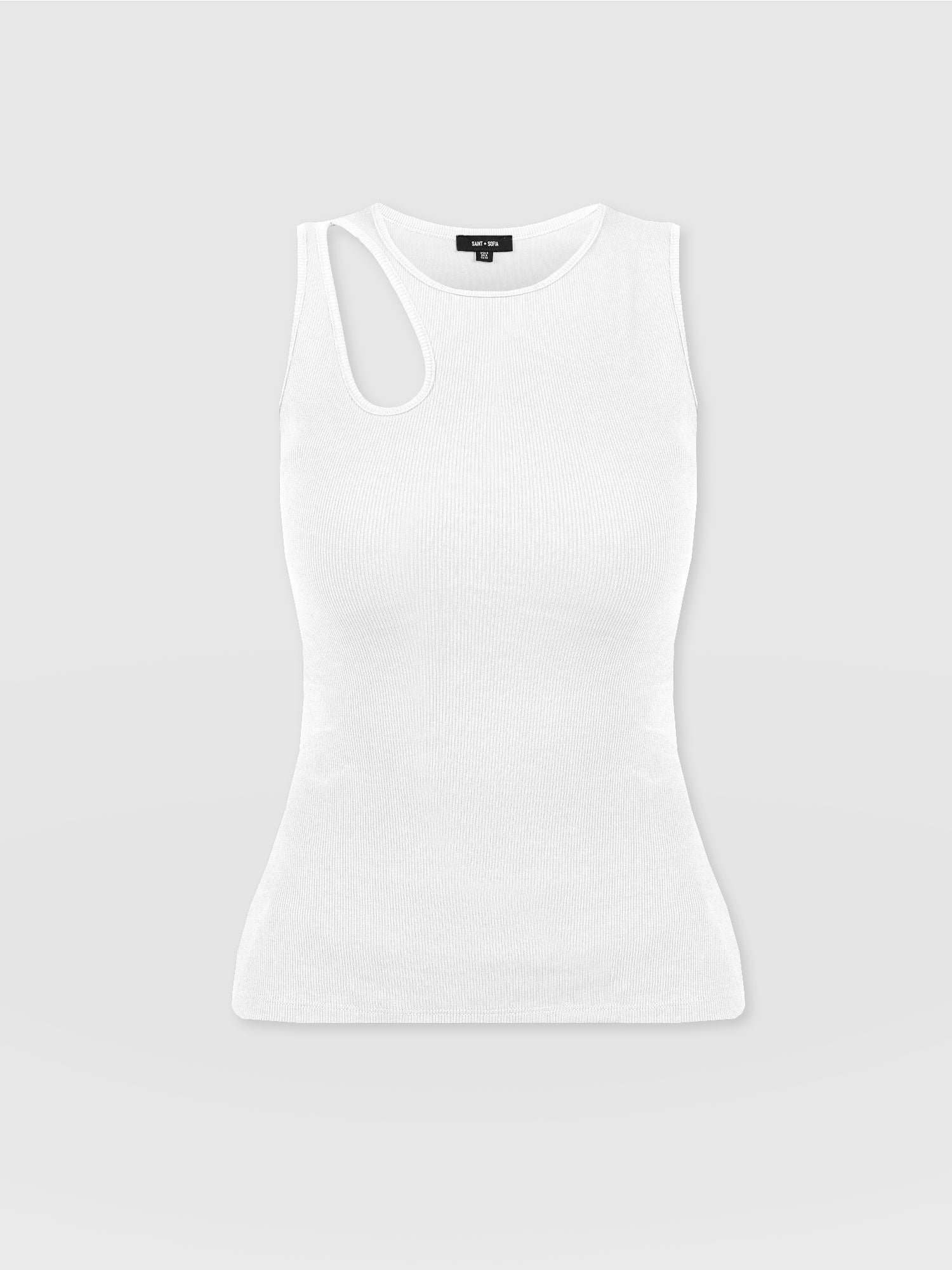 Axel Cut Out Vest White - Women's Vests | Saint and Sofia® EU