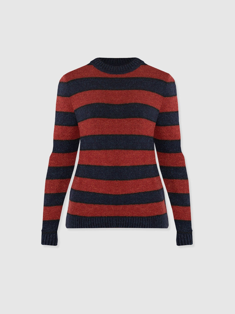 Azura Knit Jumper - Red/Navy - Women's Jumpers | Saint + Sofia® EU