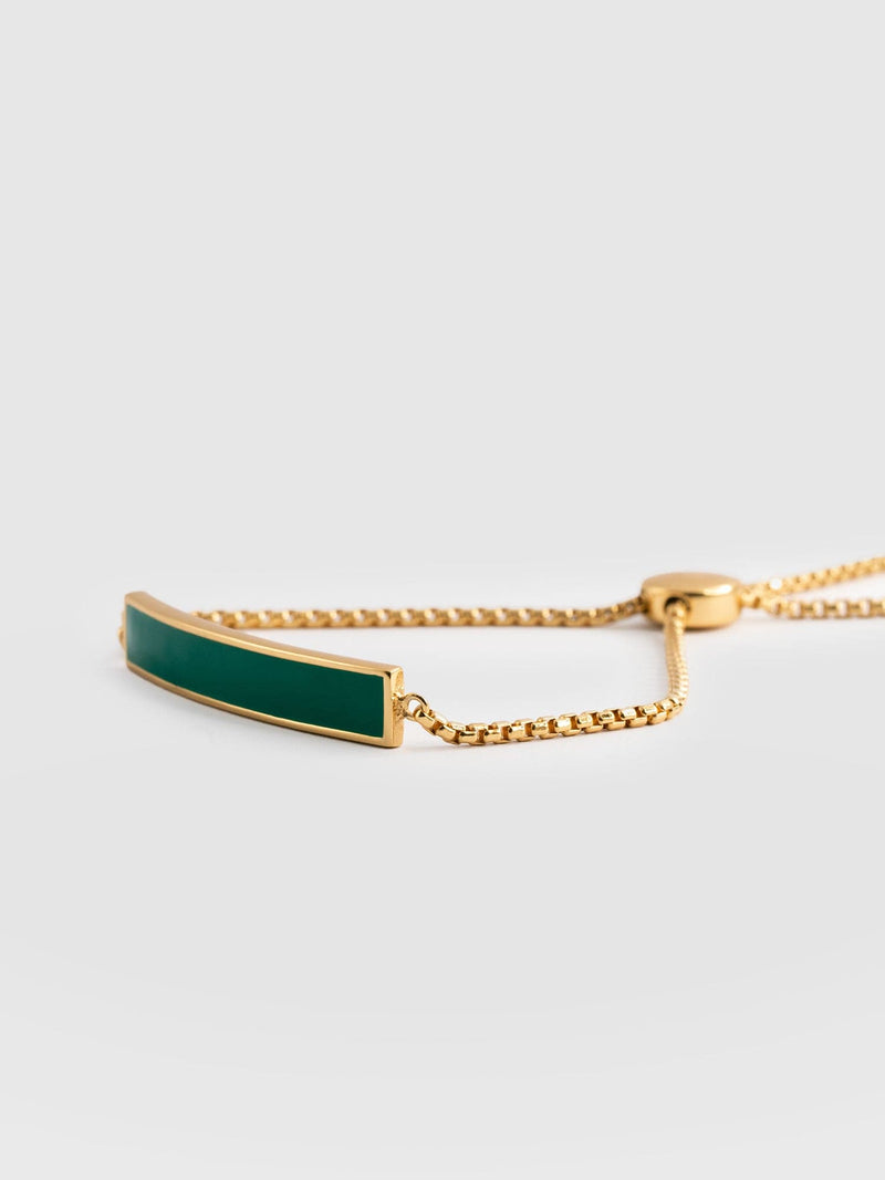 Bar Enamel Beaded Slider Bracelet Gold - Women's Jewellery | Saint + Sofia® EU