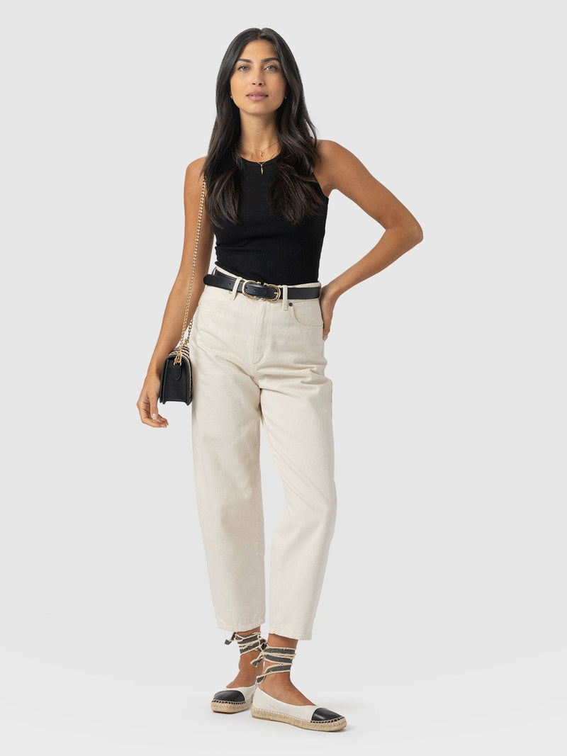 Barrel Leg Jean - Cream - Women's Denims | Saint + Sofia® EU