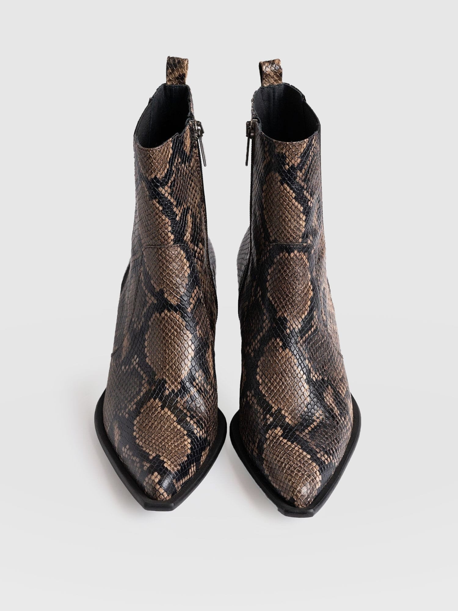 Billie Snake Boot Taupe - Women's Leather Boots | Saint + Sofia® EU