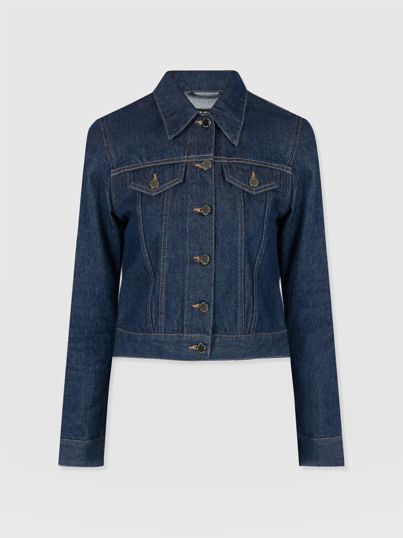 Bowie Denim Jacket - Indigo Blue - Women's Jackets | Saint + Sofia® EU