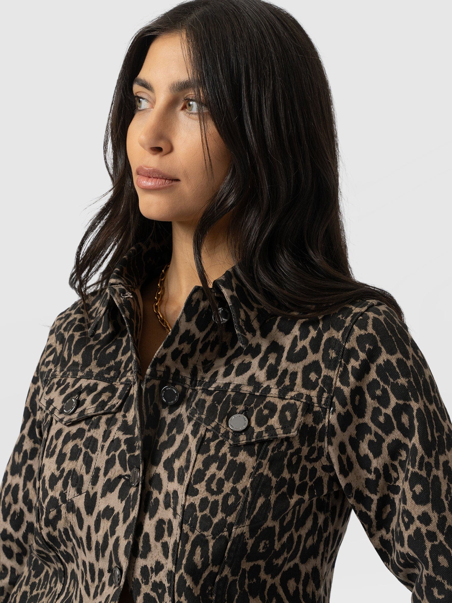 Bowie Denim Jacket - Leopard - Women's Jackets | Saint + Sofia® EU