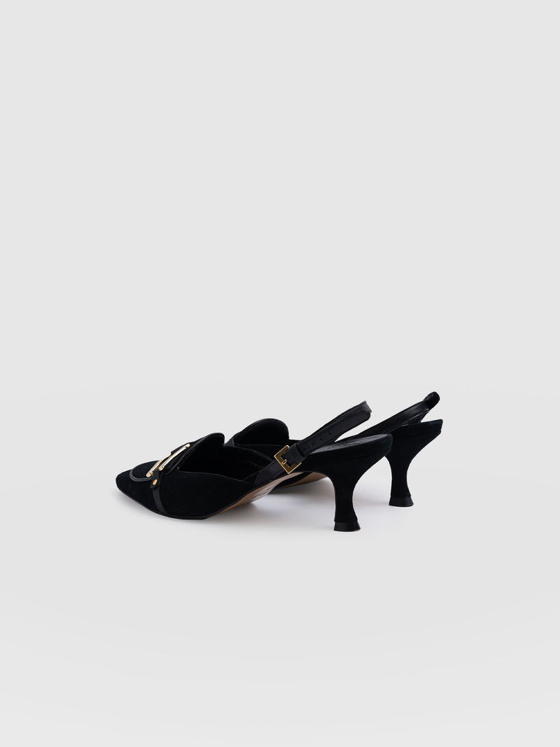 Bridget Sling Back Heels - Black - Women's Sandalss | Saint + Sofia® EU