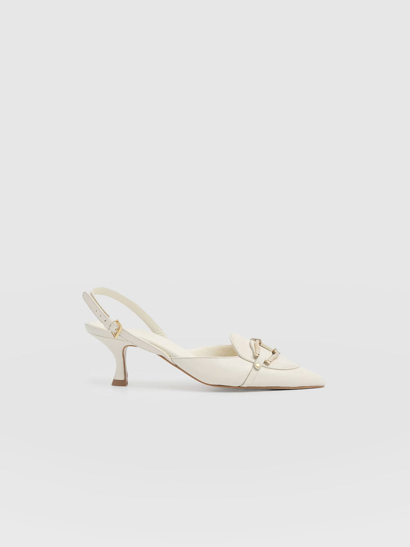 Bridget Sling Back Heels - Cream - Women's Sandalss | Saint + Sofia® EU