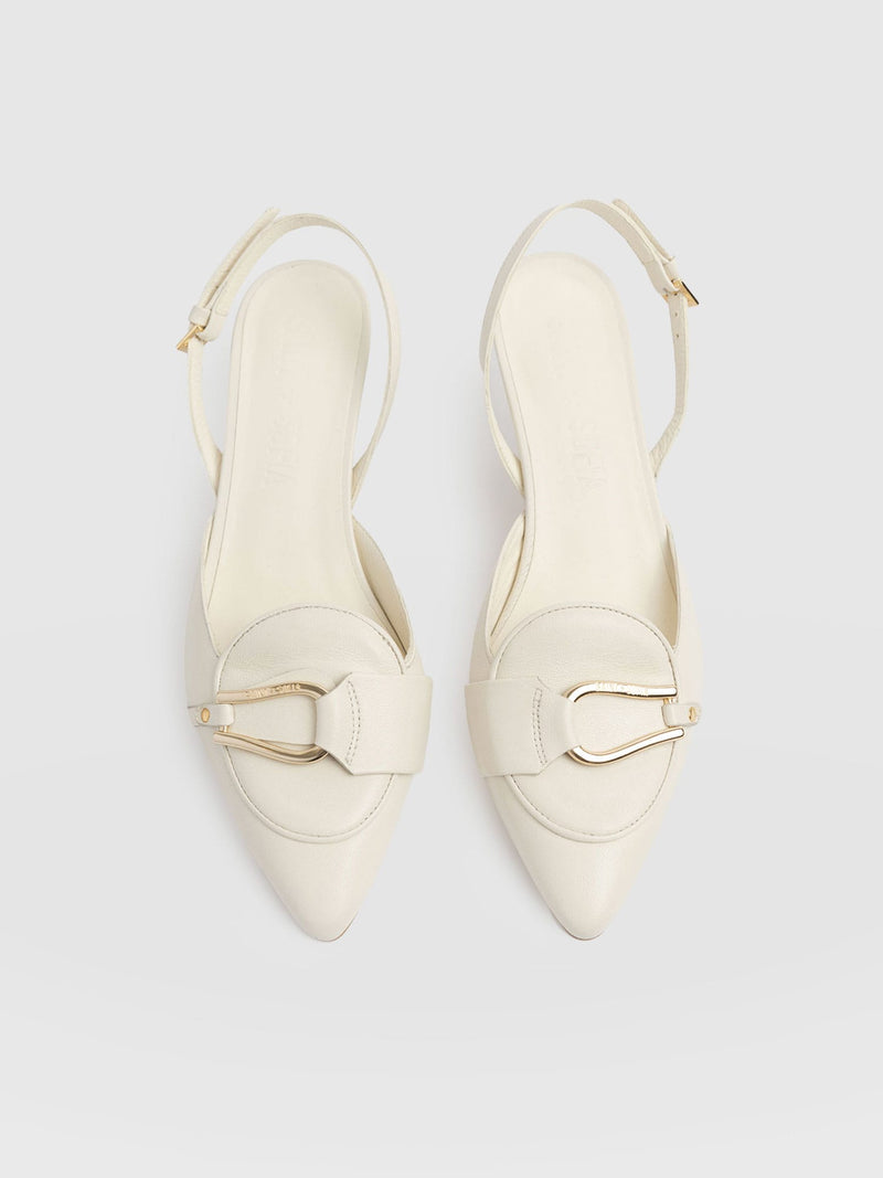 Bridget Sling Back Heels - Cream - Women's Sandalss | Saint + Sofia® EU