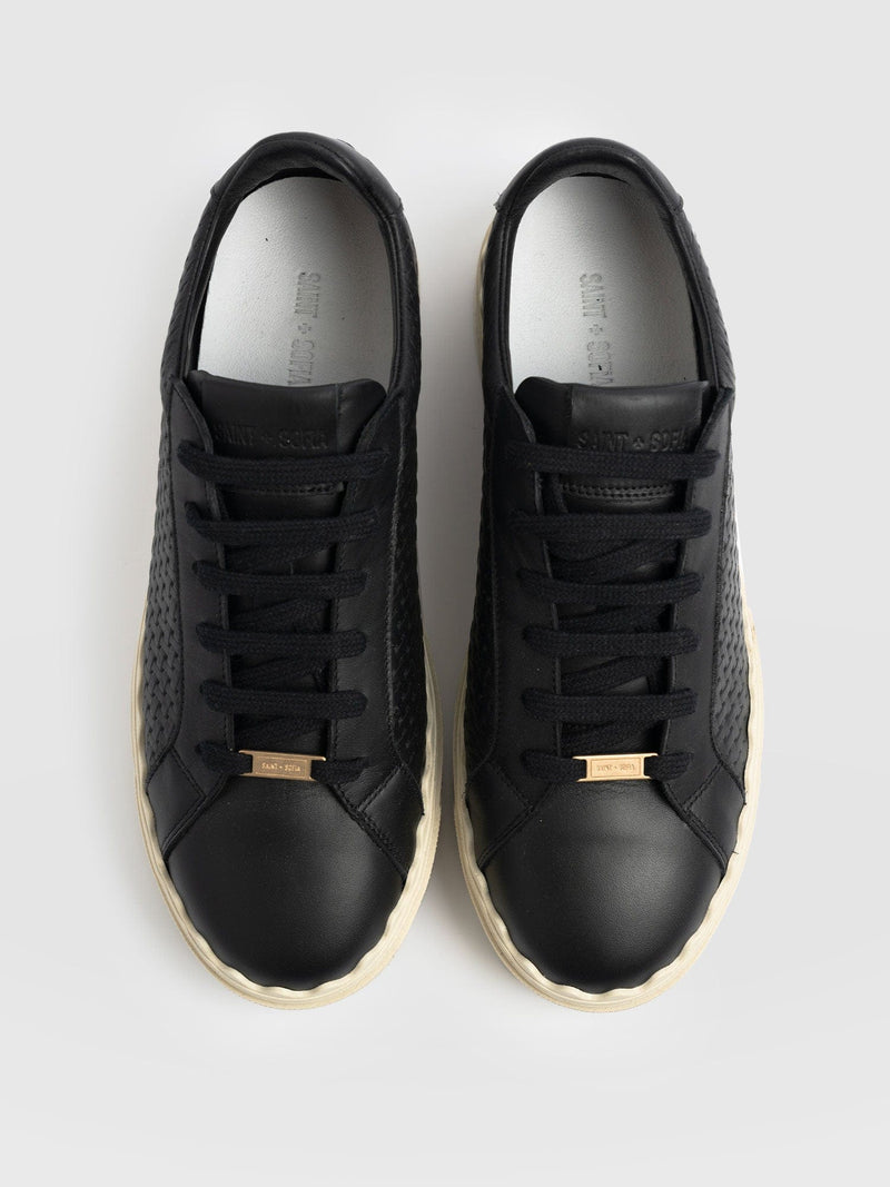 Brook Scallop Trainer Black - Women's Trainers | Saint + Sofia® EU