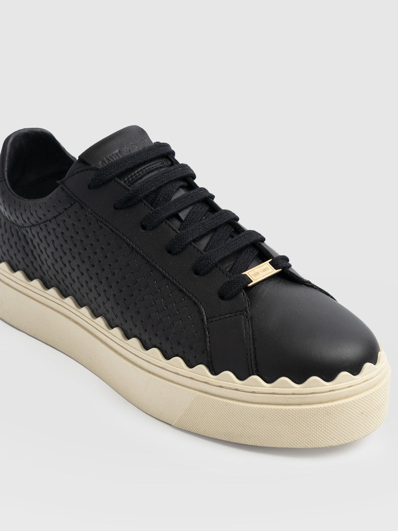 Brook Scallop Trainer Black - Women's Trainers | Saint + Sofia® EU