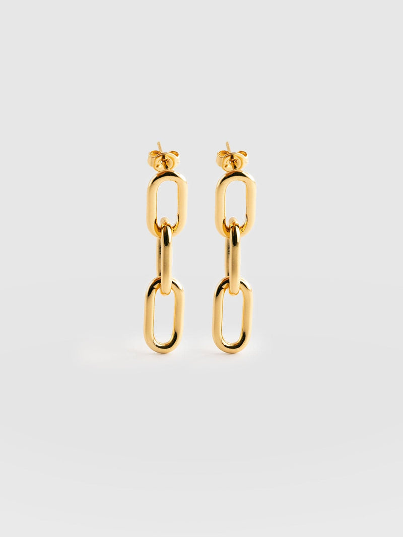 Cable Chain Drop Earrings Gold - Women's Jewellery | Saint + Sofia® EU
