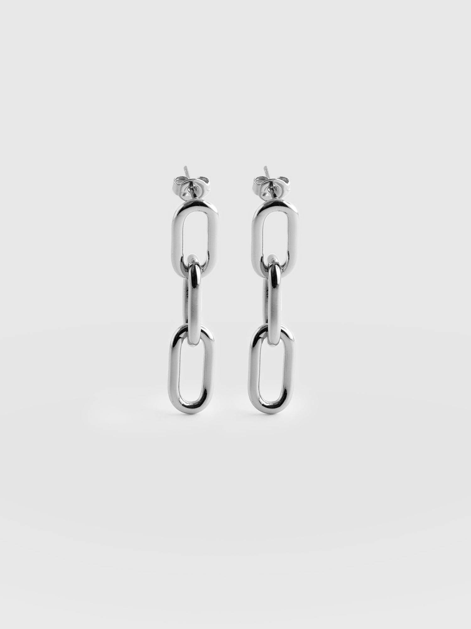 Cable Chain Drop Earrings Silver - Women's Jewellery | Saint + Sofia® EU