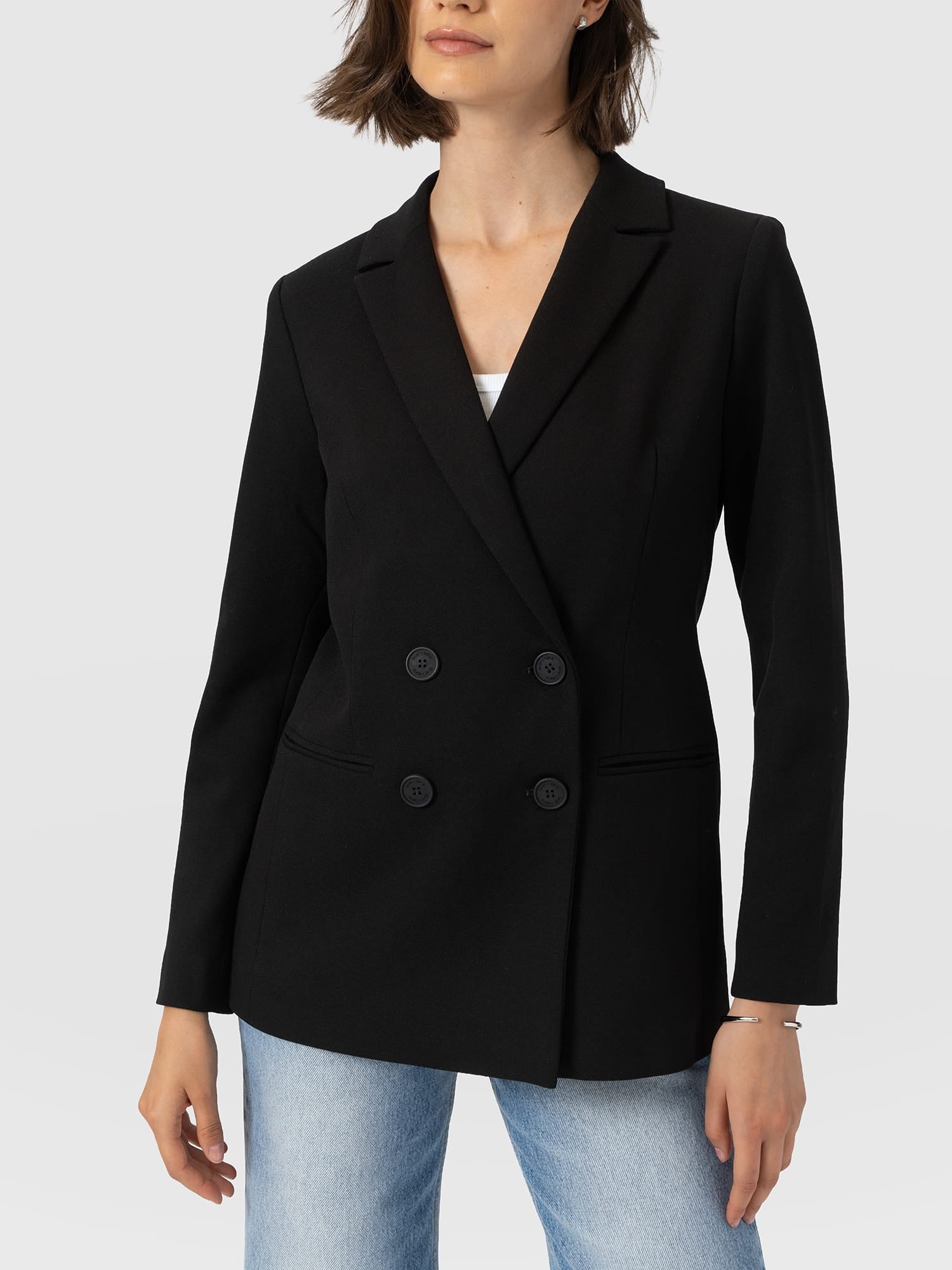 Cambridge Blazer Black Crepe - Women's Blazers | Saint and Sofia® EU