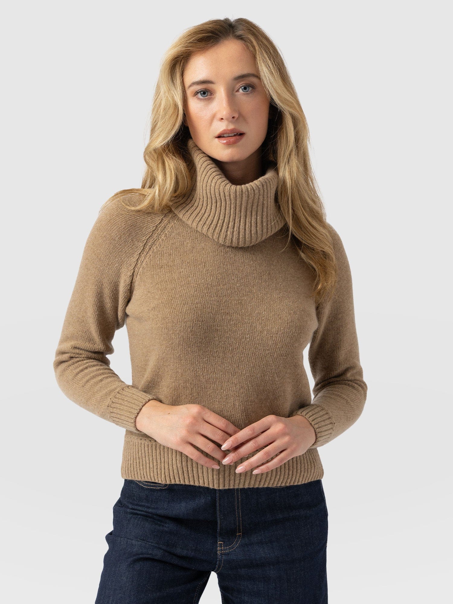 Cambridge Cashmere Jumper Beige - Women's Jumpers | Saint + Sofia® UK