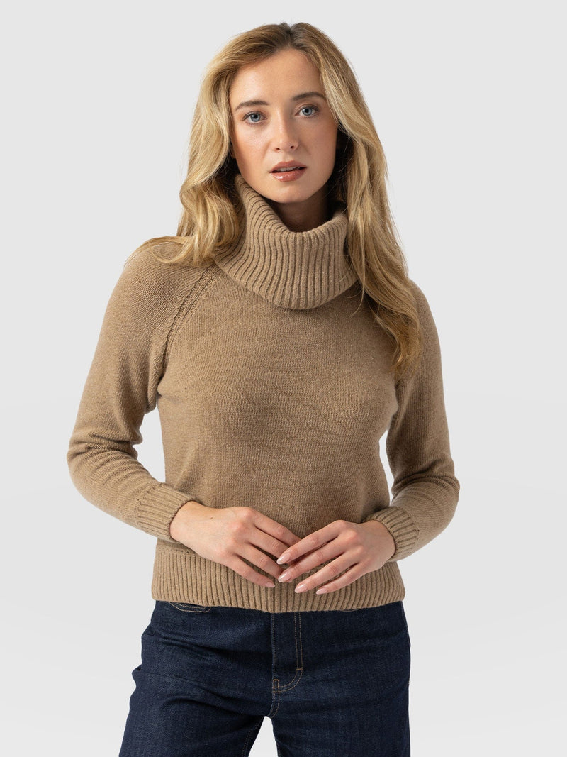 Cambridge Cashmere Jumper Beige - Women's Jumpers | Saint + Sofia® UK