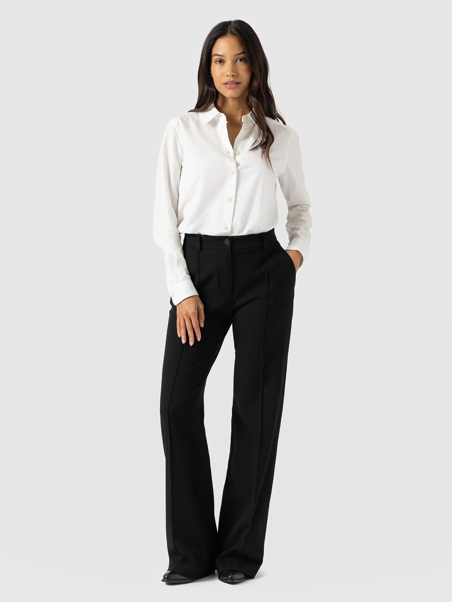 Cambridge Tailored Wide Leg Pant Black - Women's Trousers | Saint and Sofia® EU
