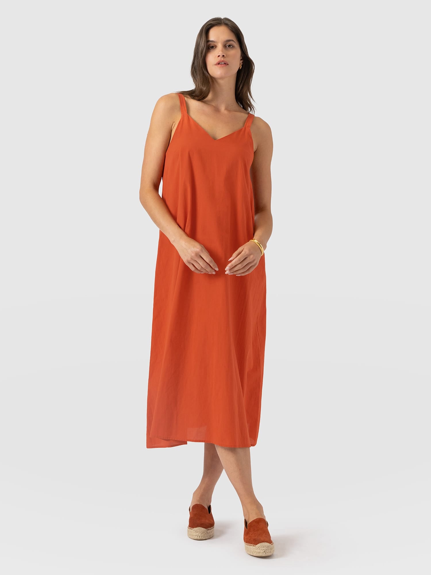 Candice A - Line Dress - Burnt Orange - Women's Dresses | Saint and Sofia® EU