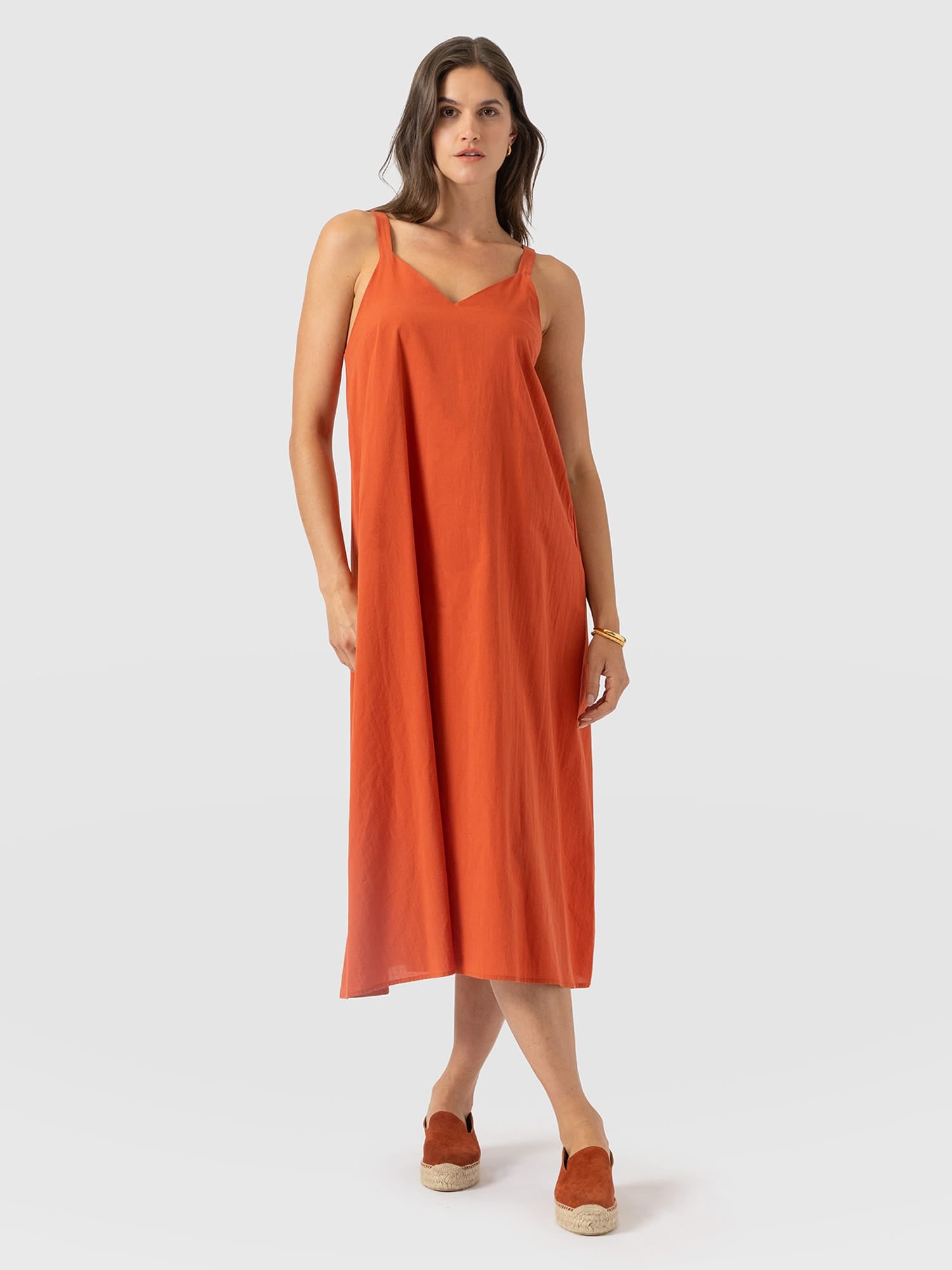 Candice A - Line Dress - Burnt Orange - Women's Dresses | Saint and Sofia® EU